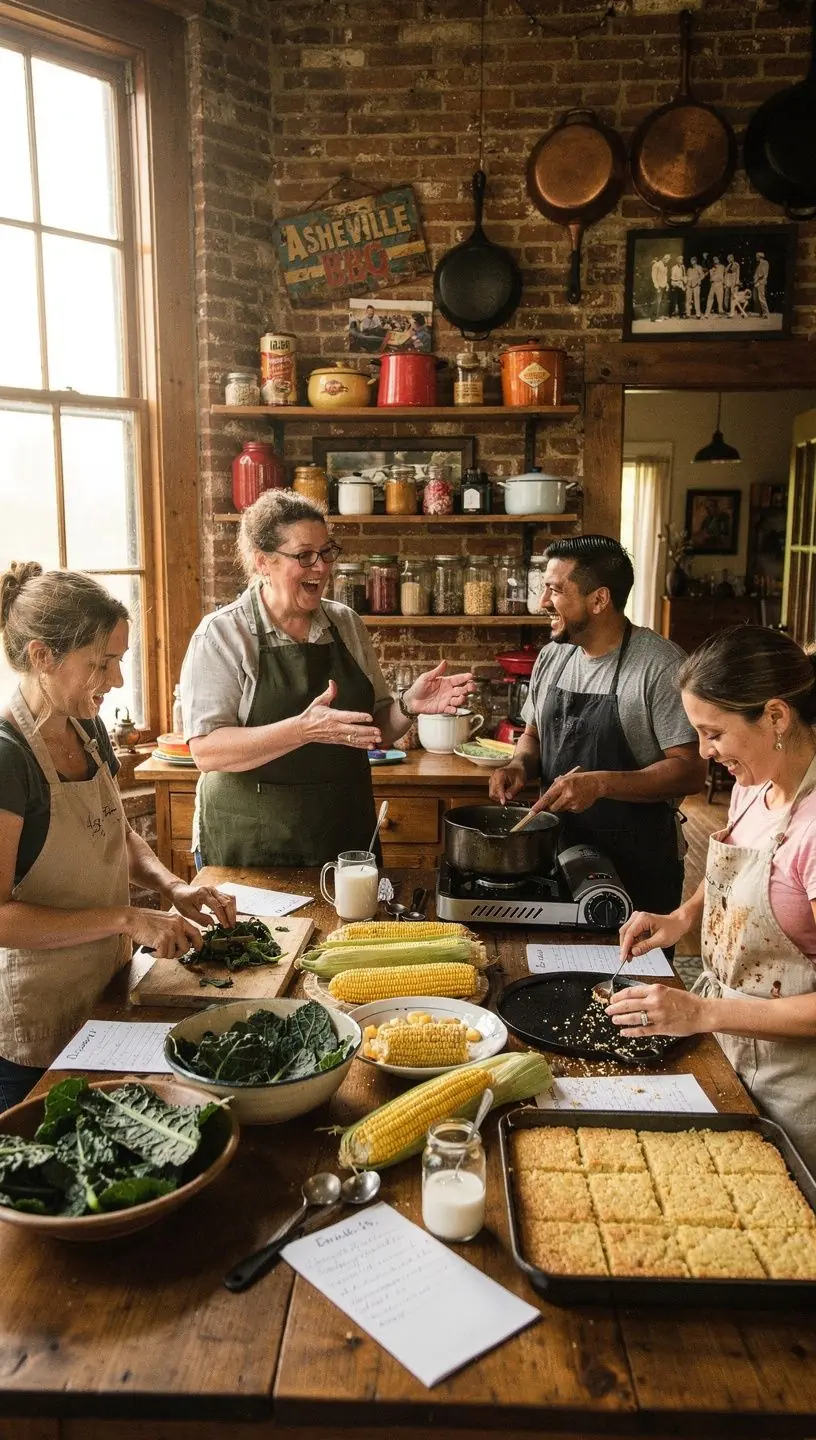 Urokliwy zakątek miasta z ulicznymi sprzedawcami oferującymi przekąski.